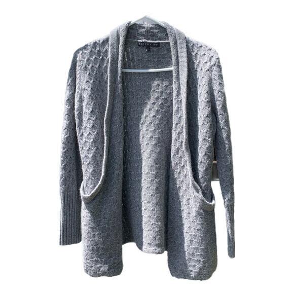 Brixon Ivy Stitch Fix Gray Lawley Cable Knit Cashmere Cardigan Sweater SF7241S S - Picture 1 of 12